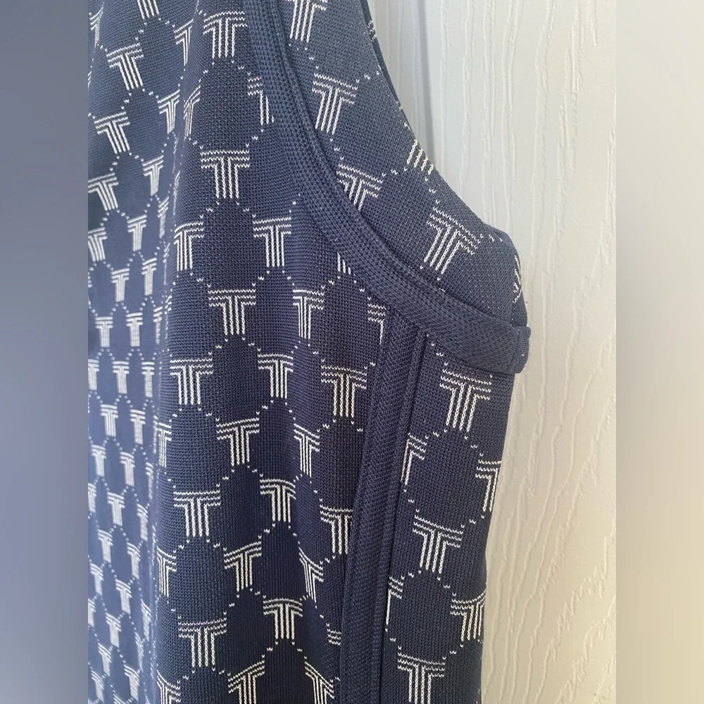 Tory Sport Tory Burch Navy and Gray Patterned Dress